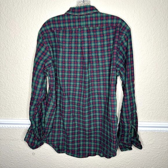 Ralph Lauren Classic Fit Men's Size Medium Red & Green Plaid Button Down Shirt - Picture 3 of 3
